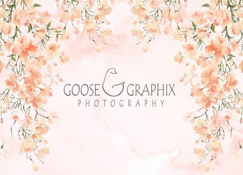 Kate Florals Backdrop Peach Blossoms Designed by Amanda Moffatt - Kate Backdrop AU