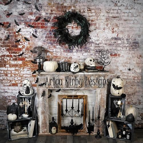Kate Halloween Fireplace Backdrop Designed by Arica Kirby - Kate Backdrop AU