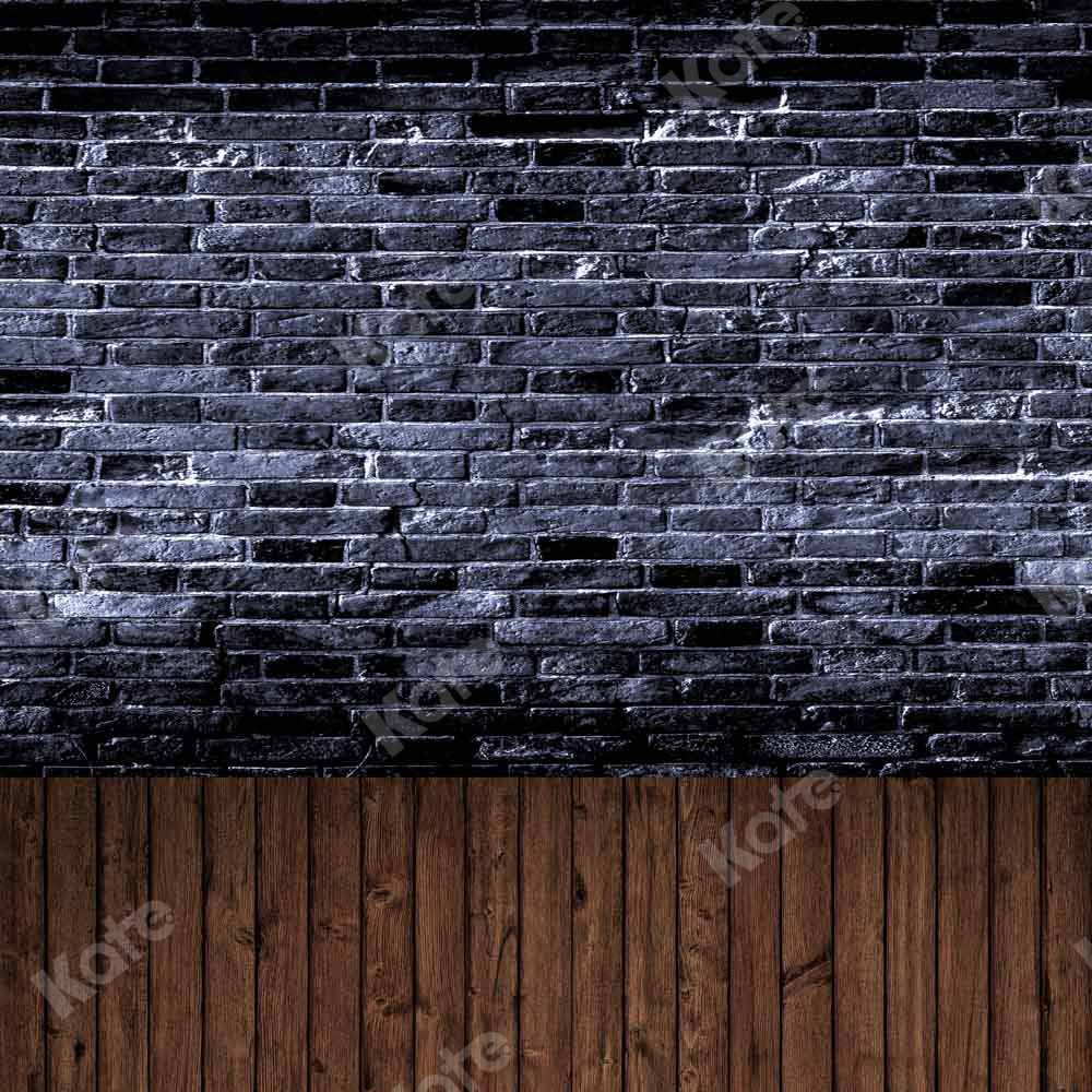 Kate Black Brick Wall Backdrop Plank Stitching Designed by Chain Photography - Kate Backdrop AU