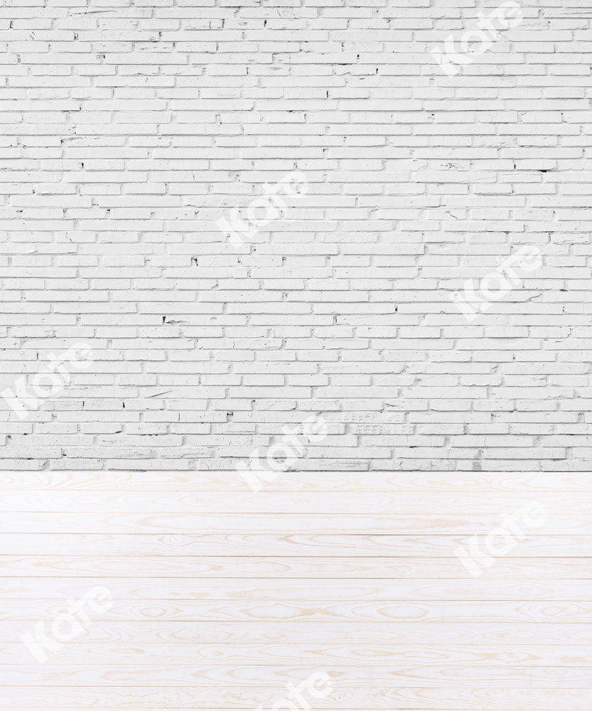 Kate White Brick Wall Backdrop Wood Grain Stitching Designed by Chain Photography - Kate Backdrop AU