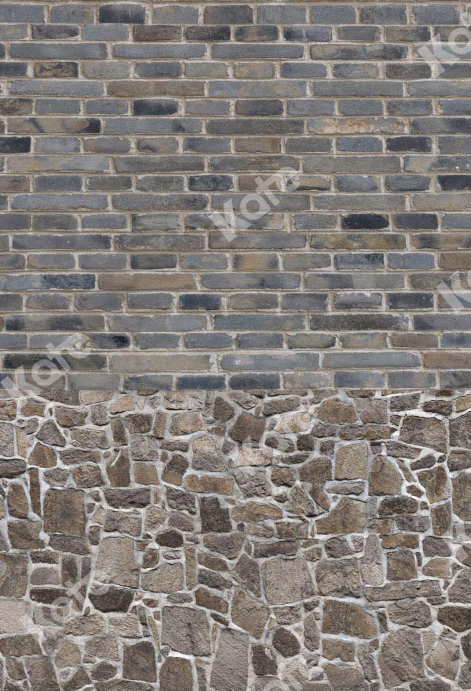 Kate Grey Brick Wall Backdrop Stone Frame Texture Splicing Designed by Chain Photography - Kate Backdrop AU