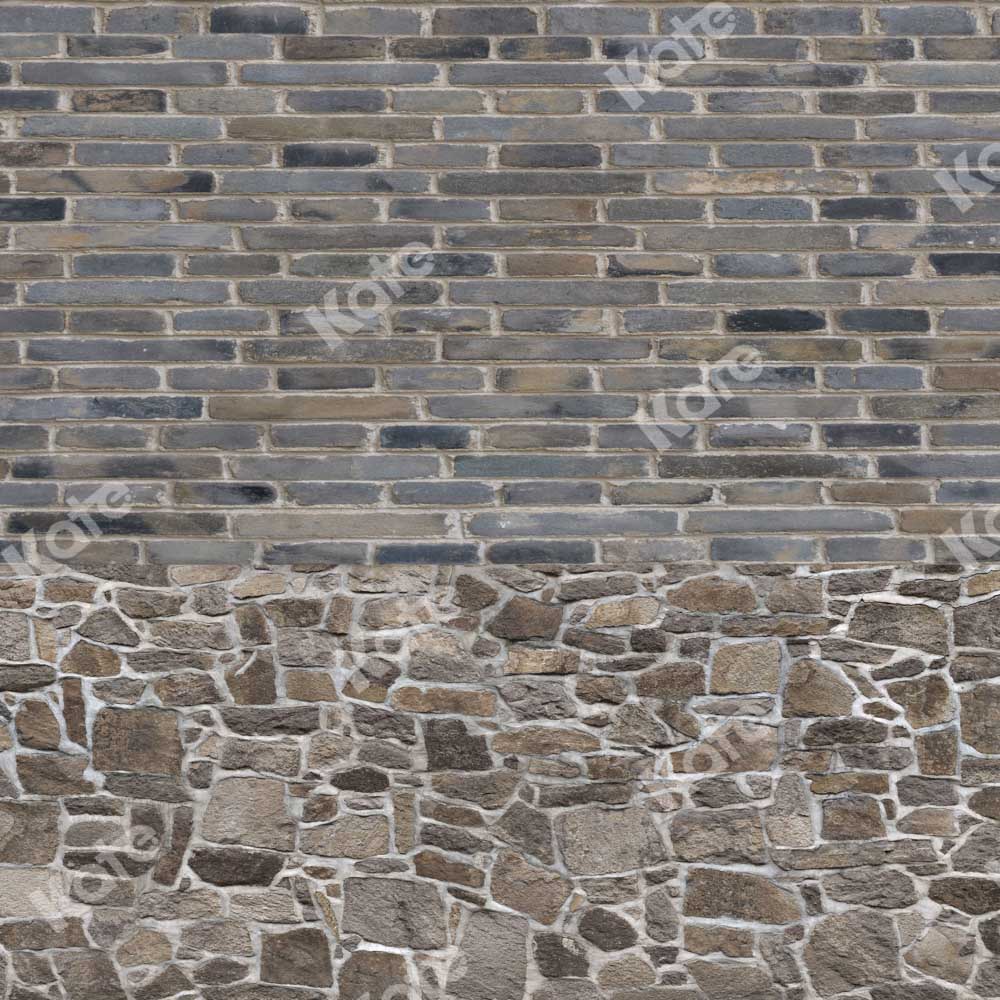 Kate Grey Brick Wall Backdrop Stone Frame Texture Splicing Designed by Chain Photography - Kate Backdrop AU