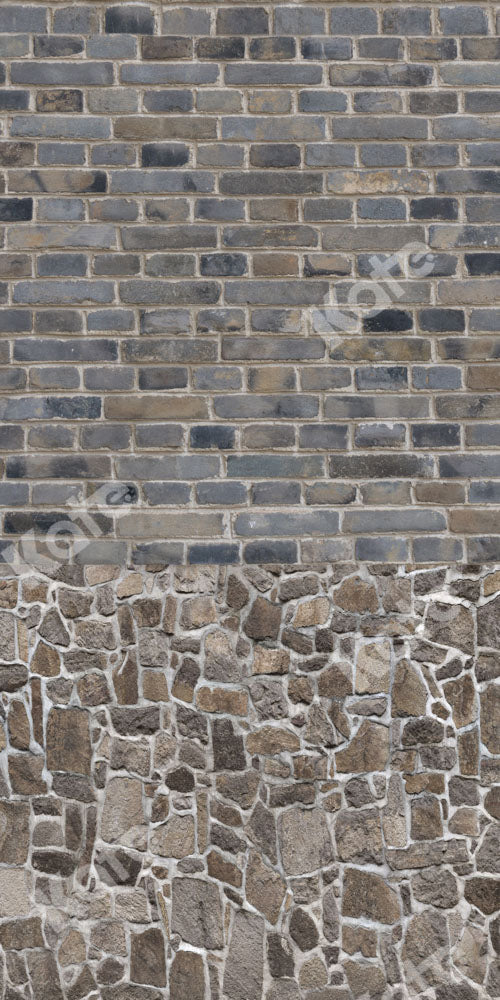 Kate Sweep Grey Brick Wall Backdrop Stone Frame Texture Splicing Designed by Chain Photography - Kate Backdrop AU