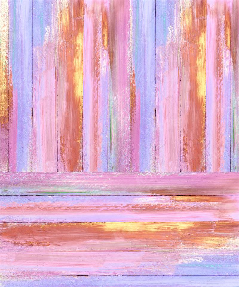 Kate Watercolour Texture Backdrop Stitching Pink Purple Wooden Board for Photography - Kate Backdrop AU