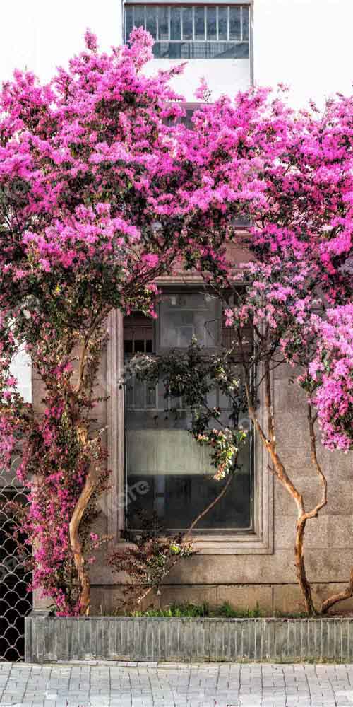 Kate Spring Outdoor Backdrop Purple Flowers Window Designed by Chain Photography - Kate Backdrop AU