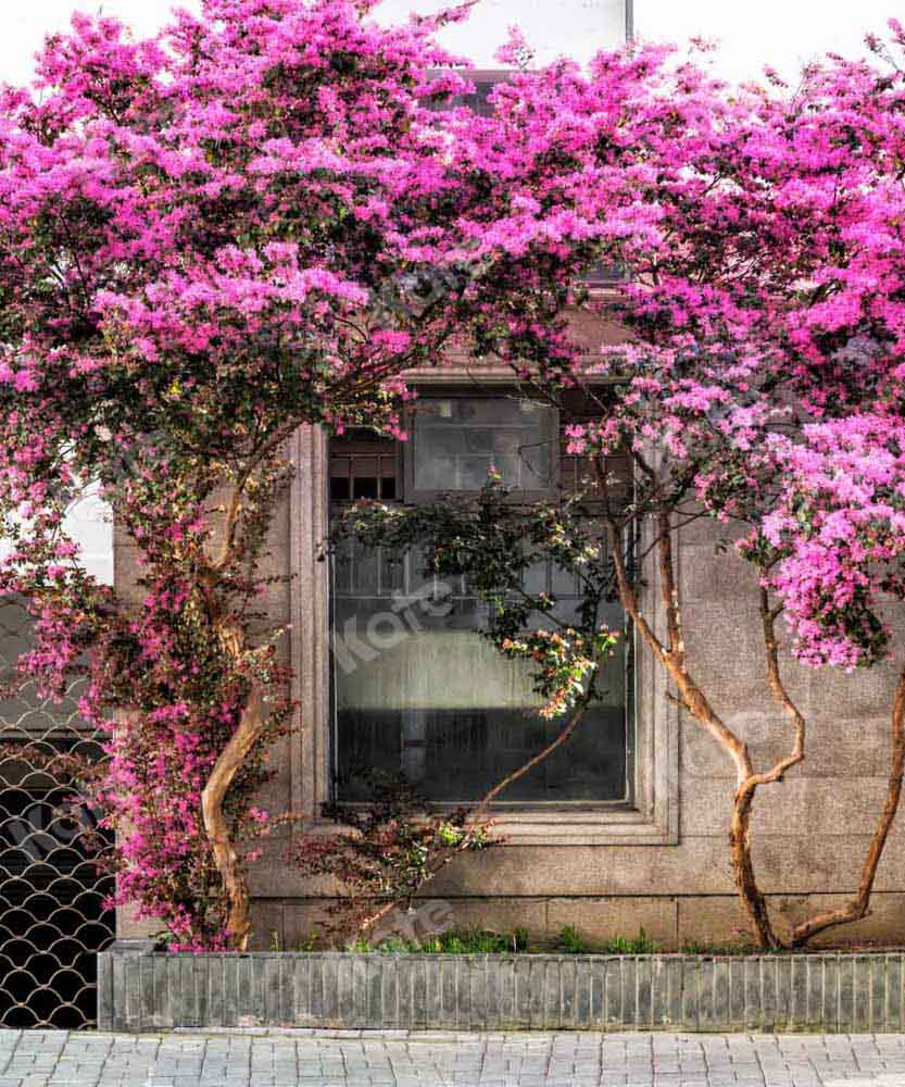 Kate Spring Outdoor Backdrop Purple Flowers Window Designed by Chain Photography - Kate Backdrop AU
