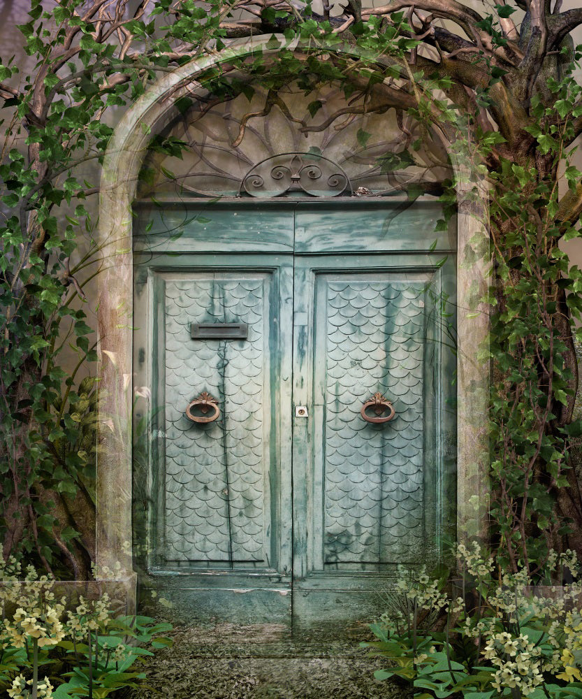 Kate Retro Romantic Arch Backdrop Tree Door Nature for Photography - Kate Backdrop AU