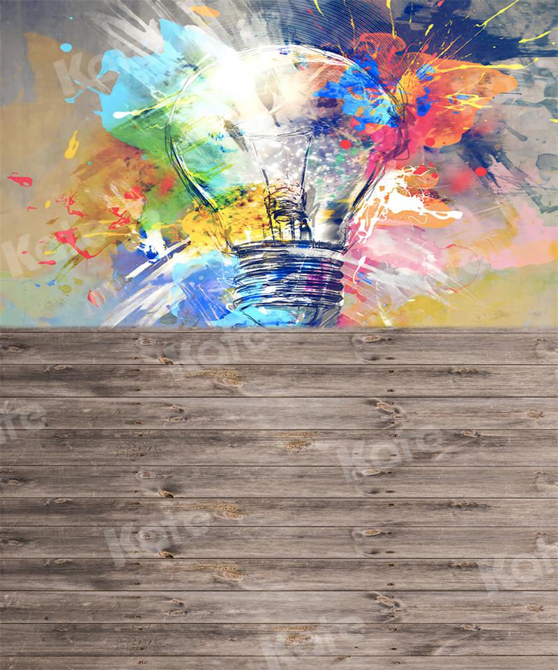 Kate Graffiti Backdrop Light Bulb Wood Grain for Photography - Kate Backdrop AU