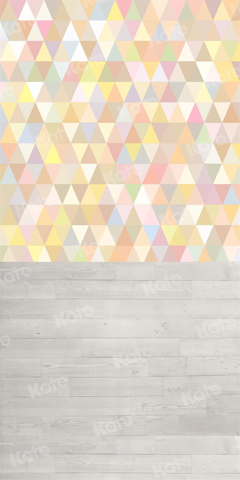 Kate Colorful Triangle Backdrop Gray Wood for Photography - Kate Backdrop AU