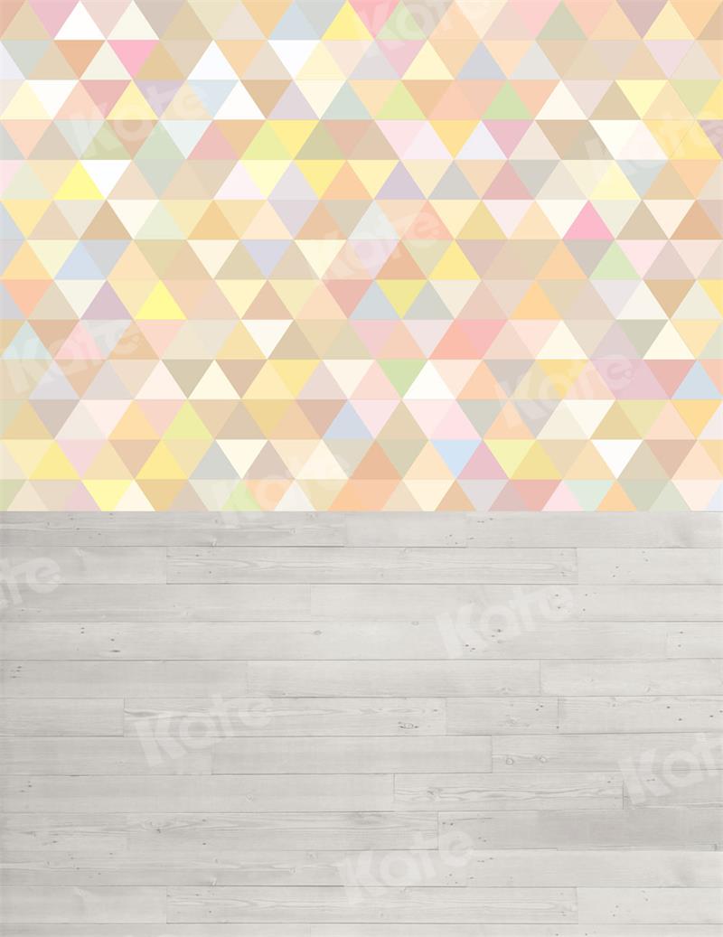 Kate Colorful Triangle Backdrop Gray Wood for Photography - Kate Backdrop AU