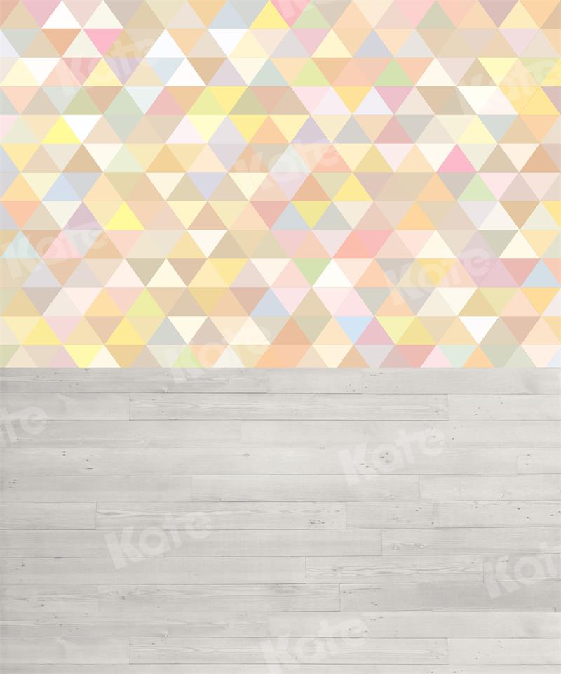 Kate Colorful Triangle Backdrop Gray Wood for Photography - Kate Backdrop AU