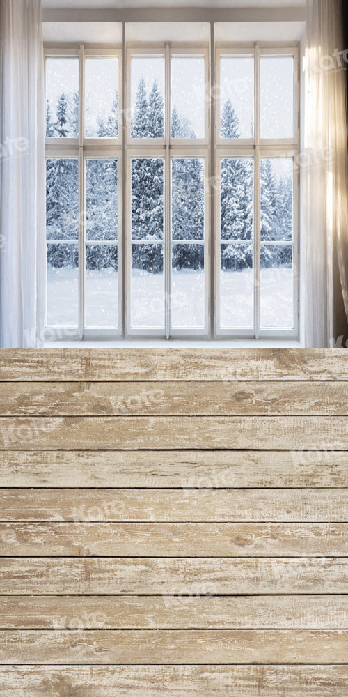 Kate Sweep Winter Snow Indoor Window Backdrop Designed by Chain Photography - Kate Backdrop AU