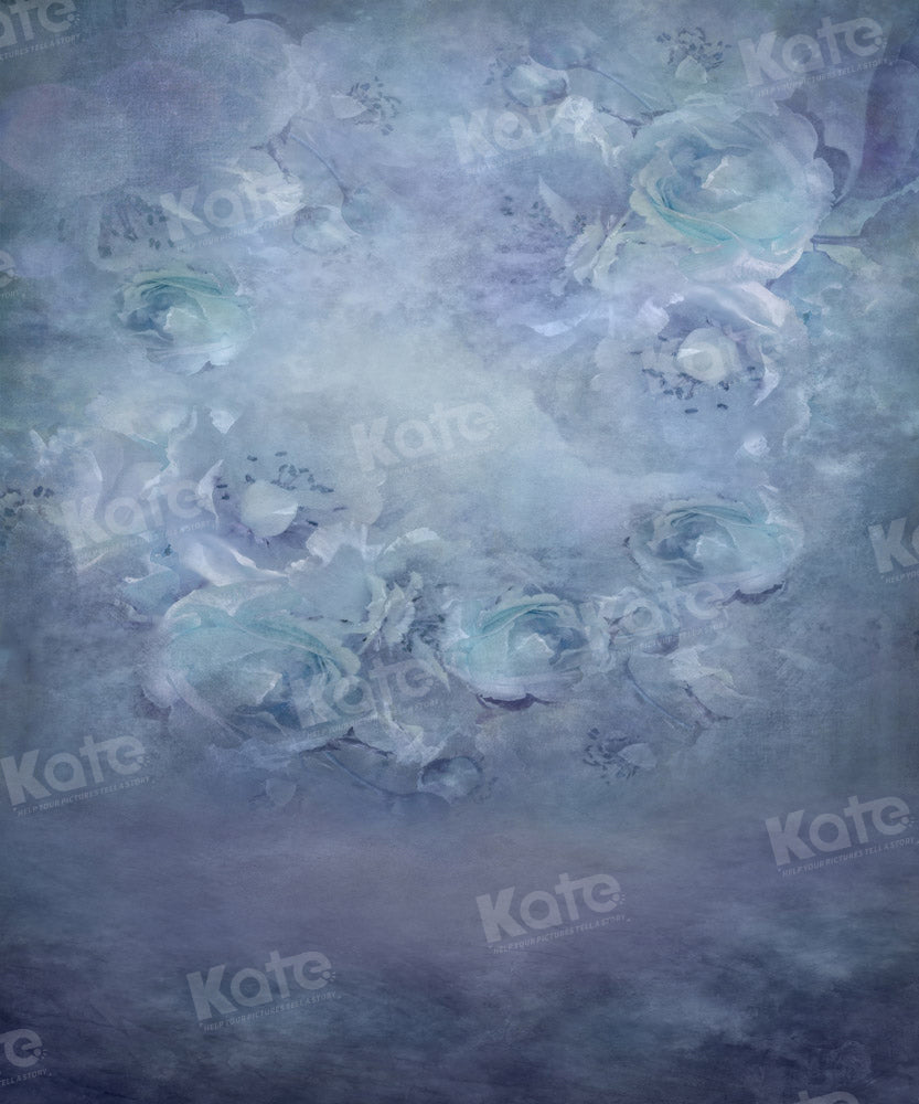 Kate Blue Floral Backdrop Designed by Kate Image - Kate Backdrop AU