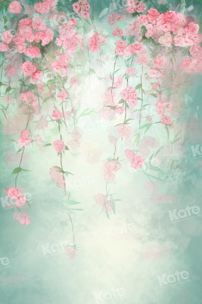 Kate Green Flowers Hand Painted Backdrop Fine Art Spring Designed by GQ - Kate Backdrop AU