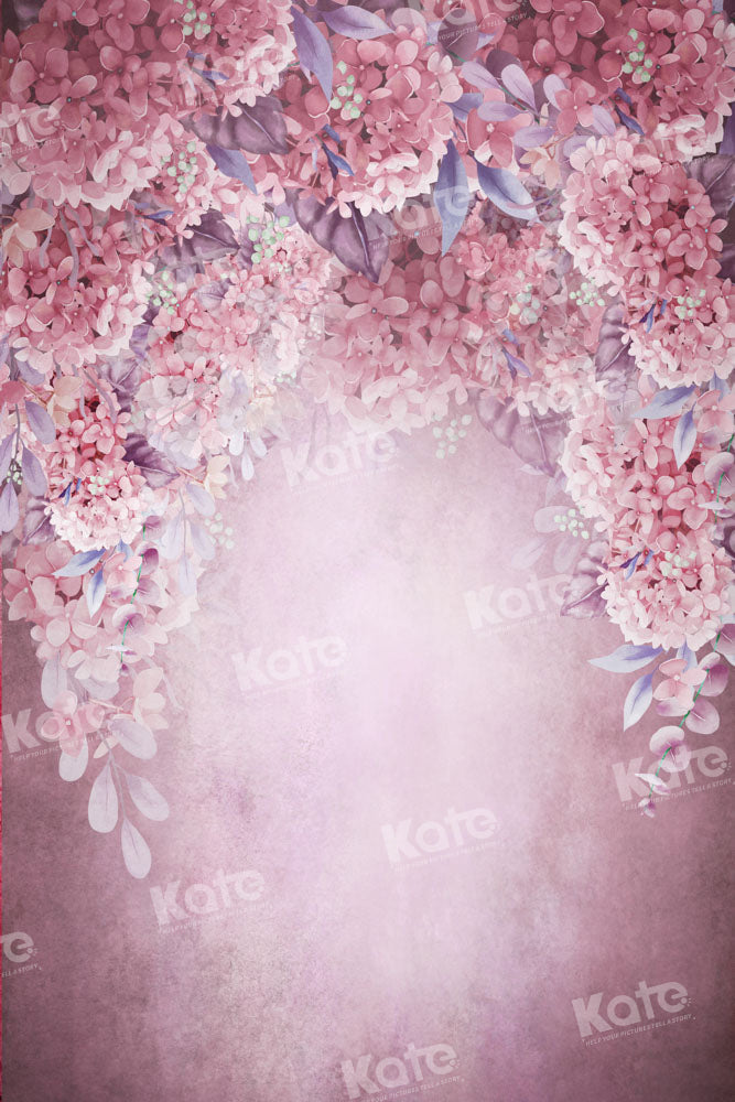 Kate Pink Backdrop Blooming Flowers Hand Painted Designed by GQ - Kate Backdrop AU