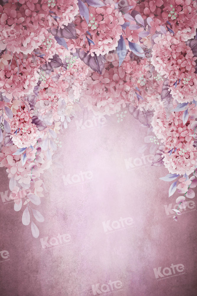 Kate Pink Backdrop Blooming Flowers Hand Painted Designed by GQ - Kate Backdrop AU