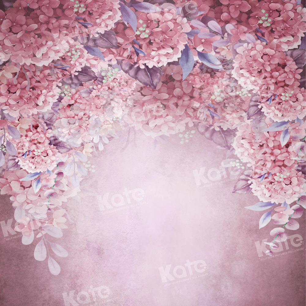 Kate Pink Backdrop Blooming Flowers Hand Painted Designed by GQ - Kate Backdrop AU