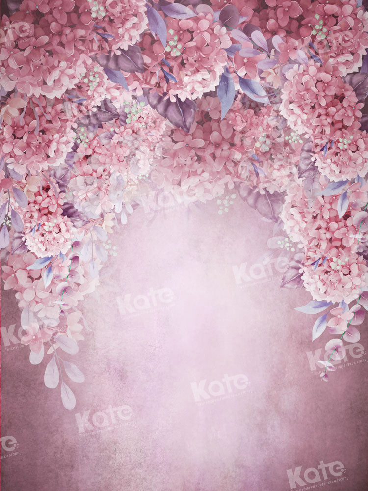 Kate Pink Backdrop Blooming Flowers Hand Painted Designed by GQ - Kate Backdrop AU