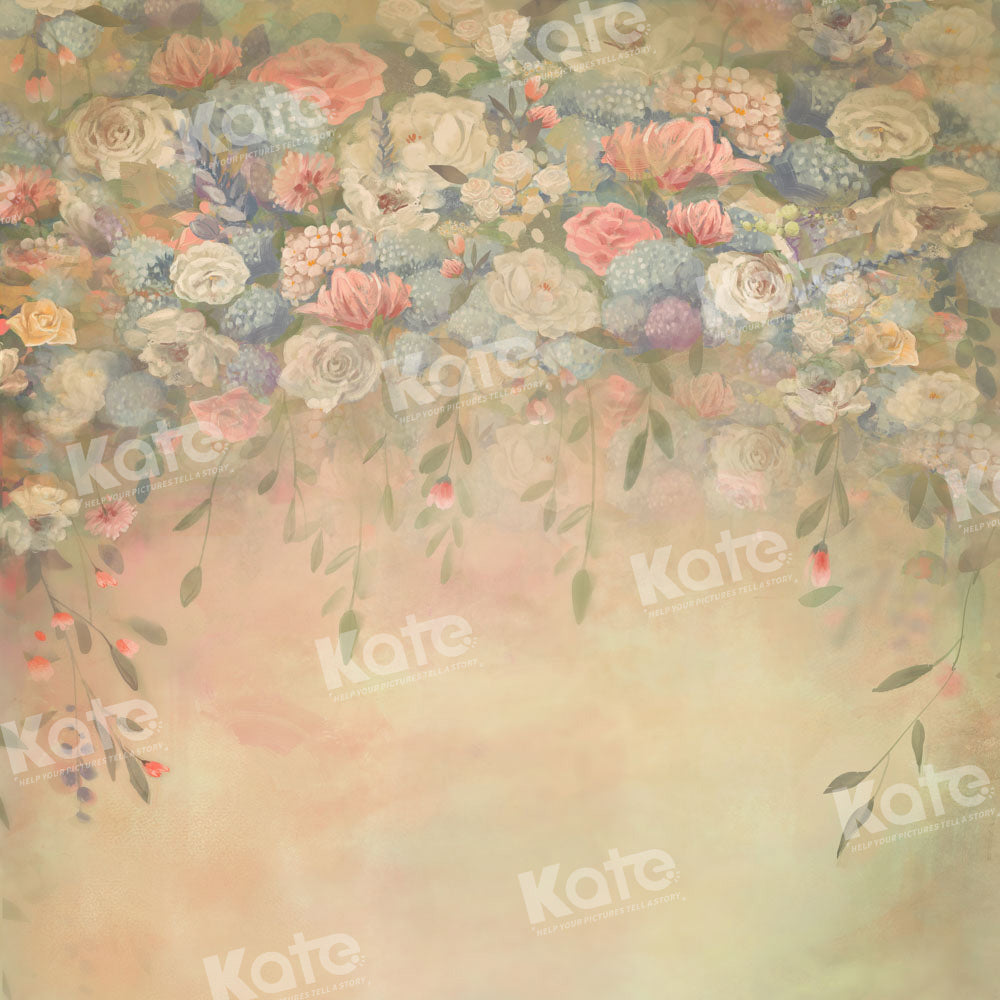 Kate Portrait Backdrop Flowers Hand Painted Designed by GQ - Kate Backdrop AU