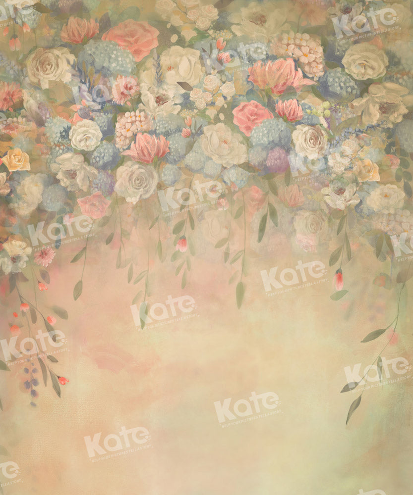 Kate Portrait Backdrop Flowers Hand Painted Designed by GQ - Kate Backdrop AU
