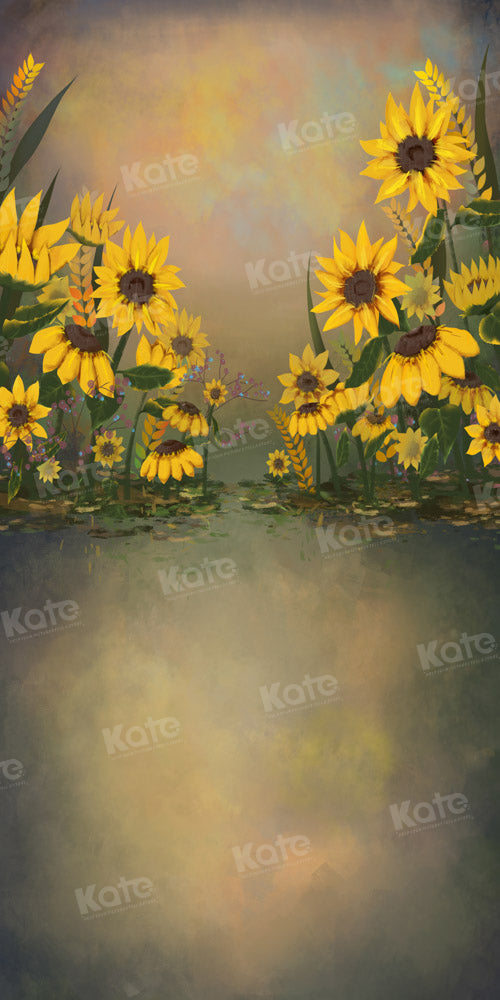 Kate Abstract Sunflower Backdrop Flowers Designed by GQ - Kate Backdrop AU