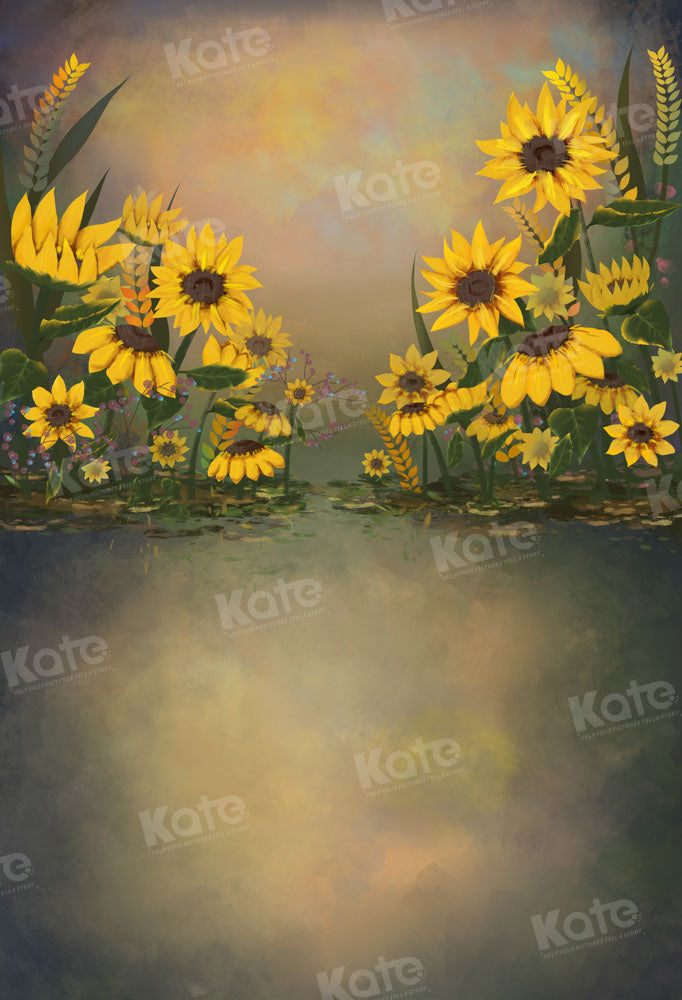 Kate Abstract Sunflower Backdrop Flowers Designed by GQ - Kate Backdrop AU