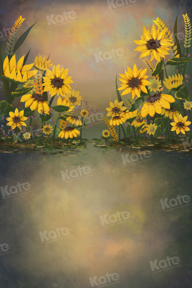 Kate Abstract Sunflower Backdrop Flowers Designed by GQ - Kate Backdrop AU