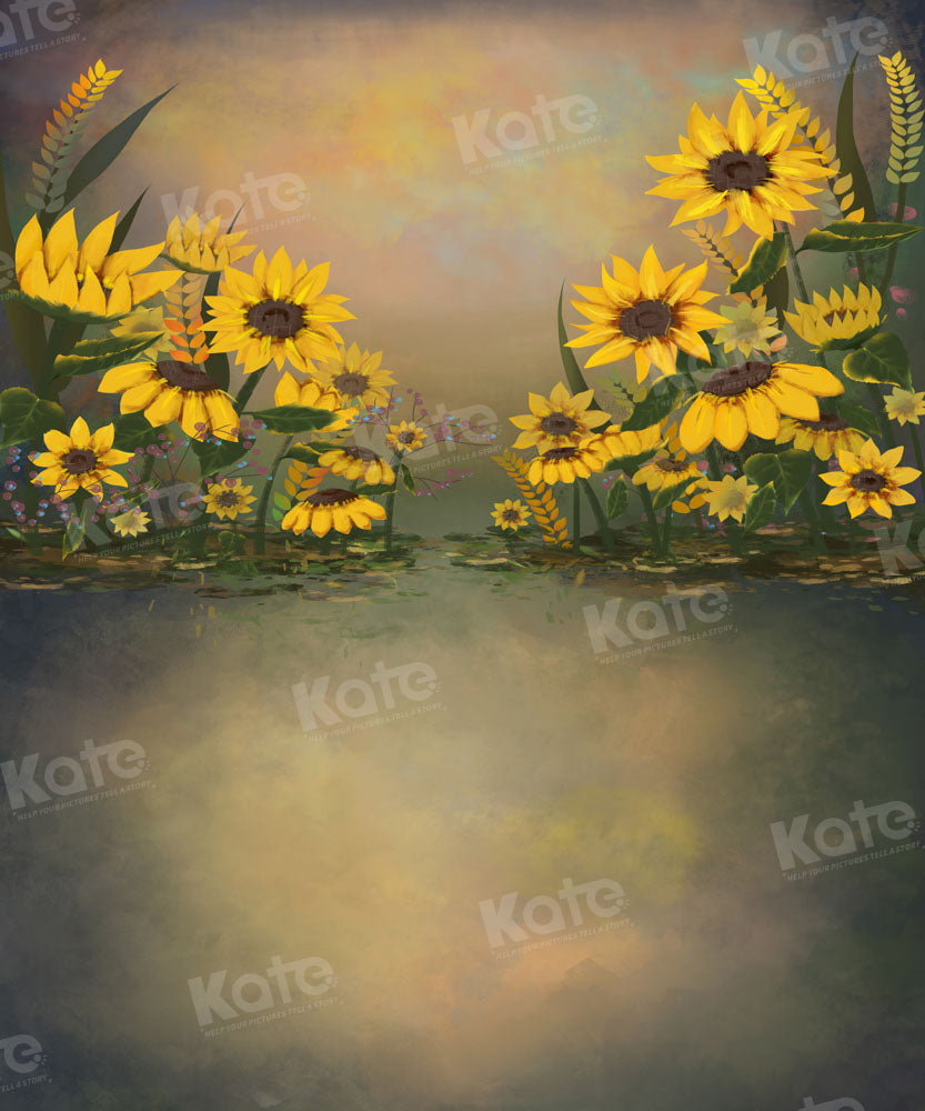Kate Abstract Sunflower Backdrop Flowers Designed by GQ - Kate Backdrop AU