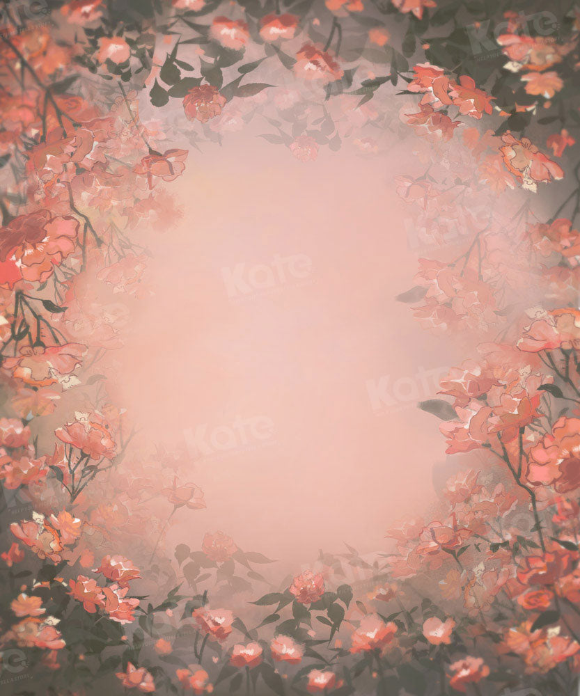 Kate Fine Art Orange Red Floral Backdrop Designed by GQ - Kate Backdrop AU