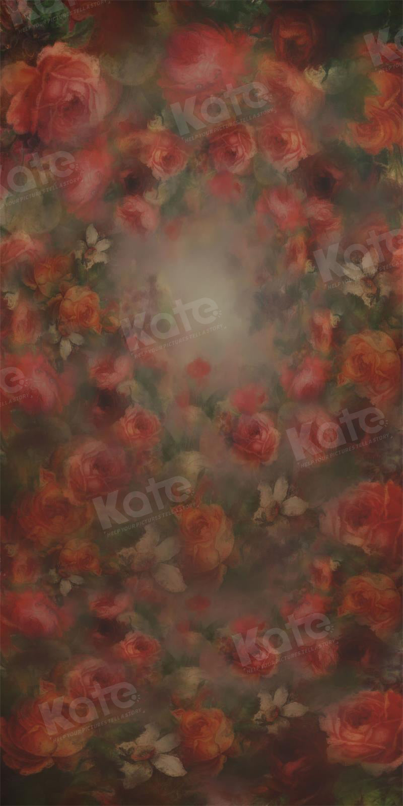 Kate Sweep Red Flower Portrait Backdrop for Photography - Kate Backdrop AU