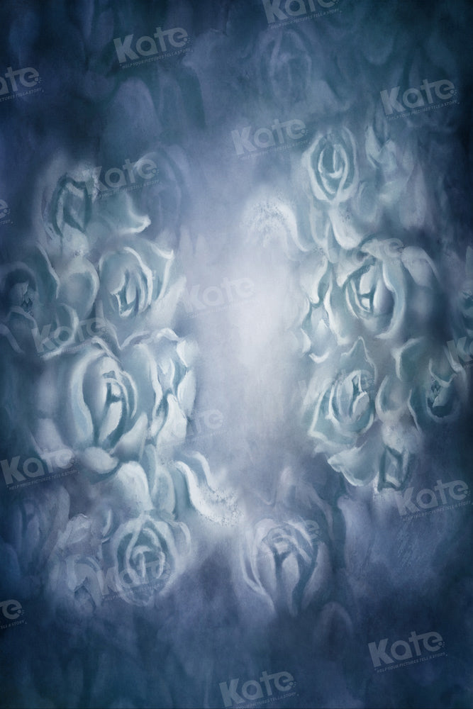 Kate Blue Fine Art Floral Backdrop Portrait Designed by GQ - Kate Backdrop AU