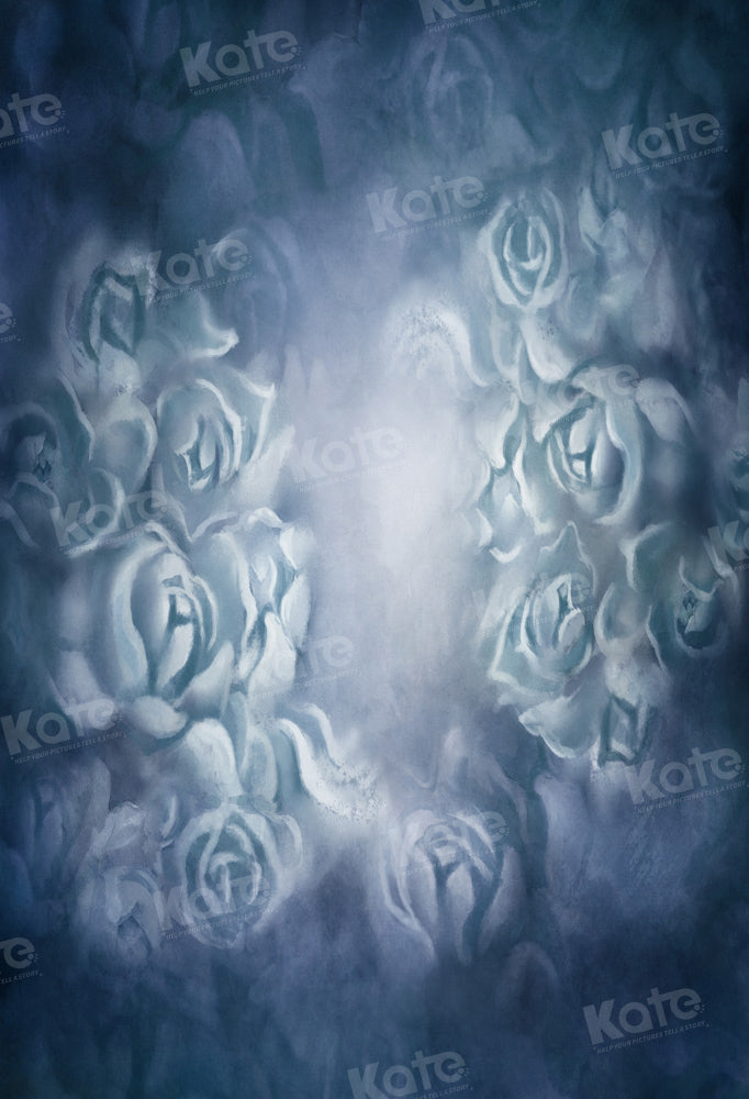 Kate Blue Fine Art Floral Backdrop Portrait Designed by GQ - Kate Backdrop AU