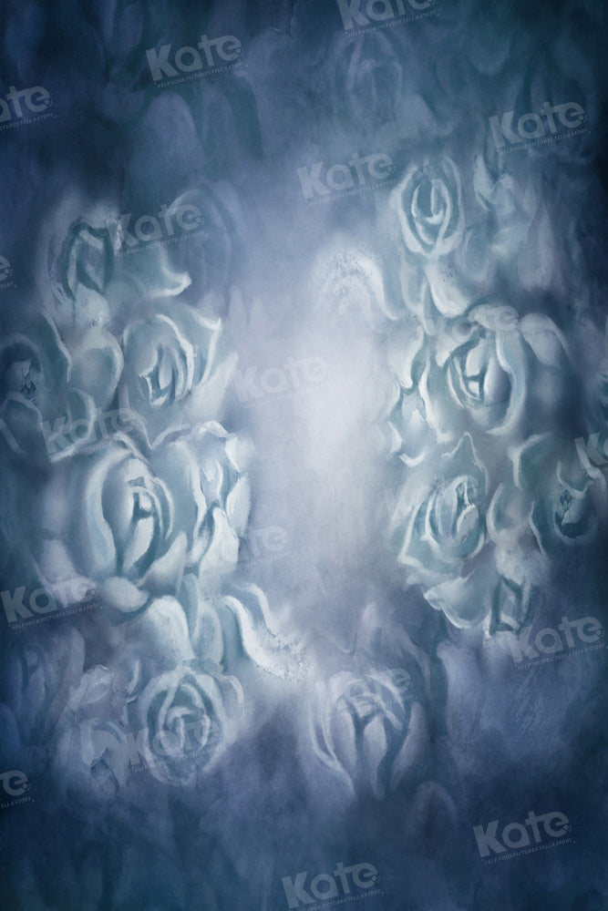 Kate Blue Fine Art Floral Backdrop Portrait Designed by GQ - Kate Backdrop AU