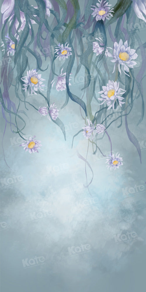 Kate Fine Art Floral Blue Grey Backdrop Designed by GQ - Kate Backdrop AU