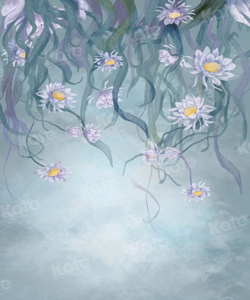 Kate Fine Art Floral Blue Grey Backdrop Designed by GQ - Kate Backdrop AU