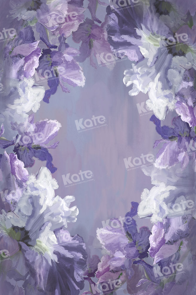 Kate Fine Art Hand Painted Backdrop Purple Floral Designed by GQ - Kate Backdrop AU