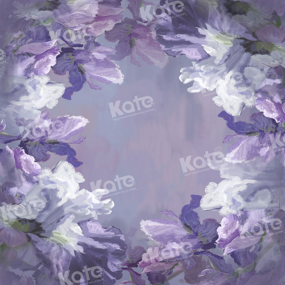 Kate Fine Art Hand Painted Backdrop Purple Floral Designed by GQ - Kate Backdrop AU