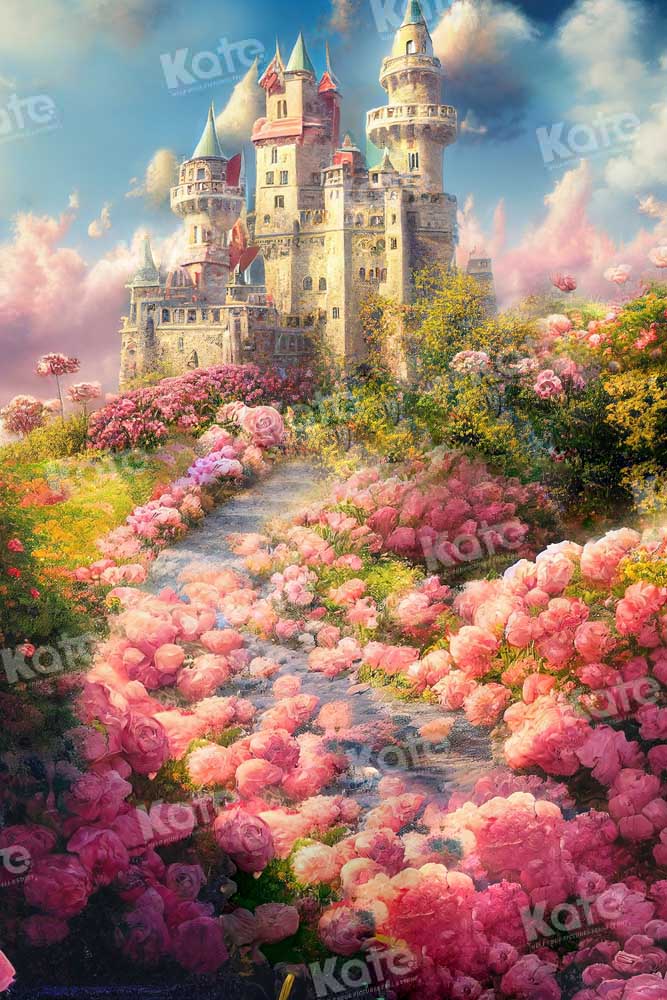 Kate Dream Castle Garden Backdrop Fairy Tale World Flower Spring Designed by Chain Photography - Kate Backdrop AU