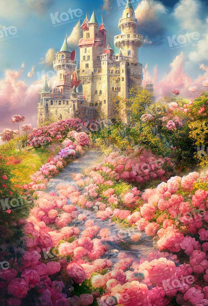 Kate Dream Castle Garden Backdrop Fairy Tale World Flower Spring Designed by Chain Photography - Kate Backdrop AU