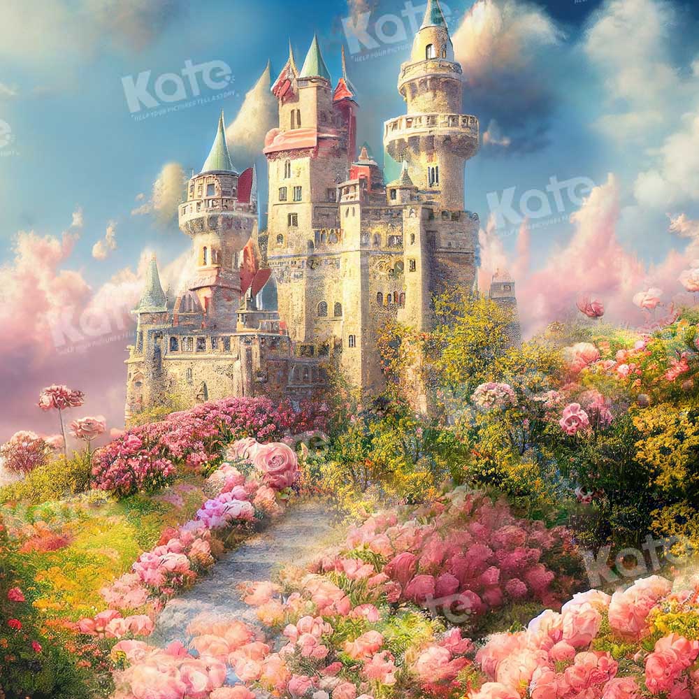 Kate Dream Castle Garden Backdrop Fairy Tale World Flower Spring Designed by Chain Photography - Kate Backdrop AU