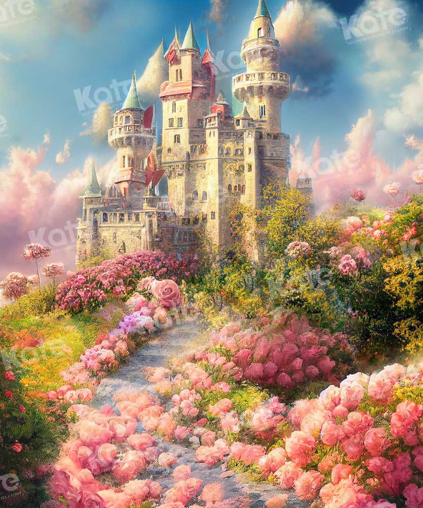 Kate Dream Castle Garden Backdrop Fairy Tale World Flower Spring Designed by Chain Photography - Kate Backdrop AU