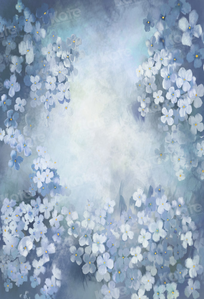 Kate Blue Floral Backdrop Portrait Designed by GQ - Kate Backdrop AU