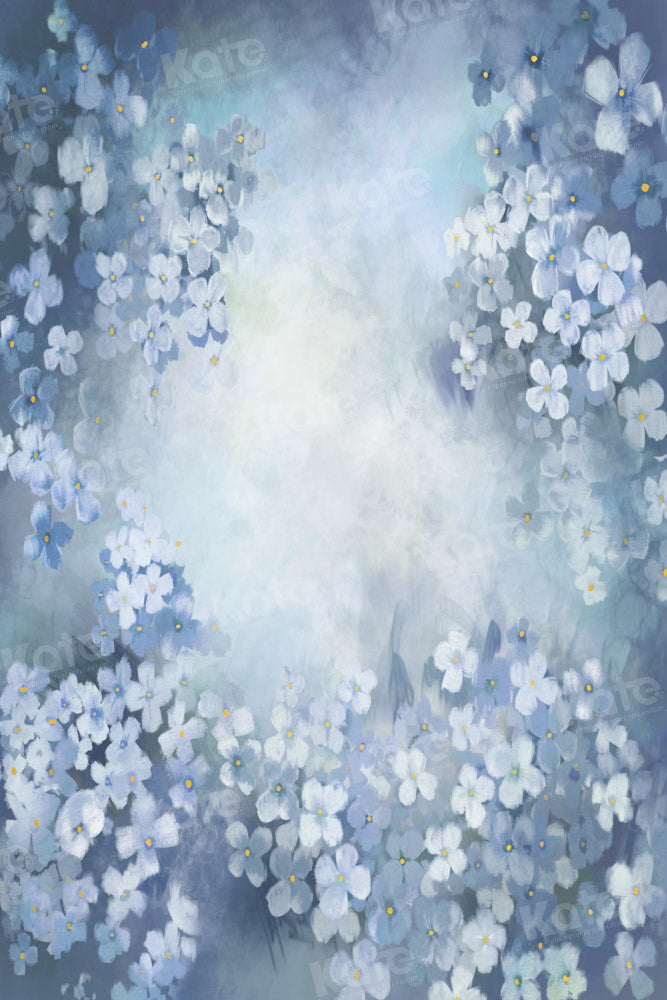 Kate Blue Floral Backdrop Portrait Designed by GQ - Kate Backdrop AU