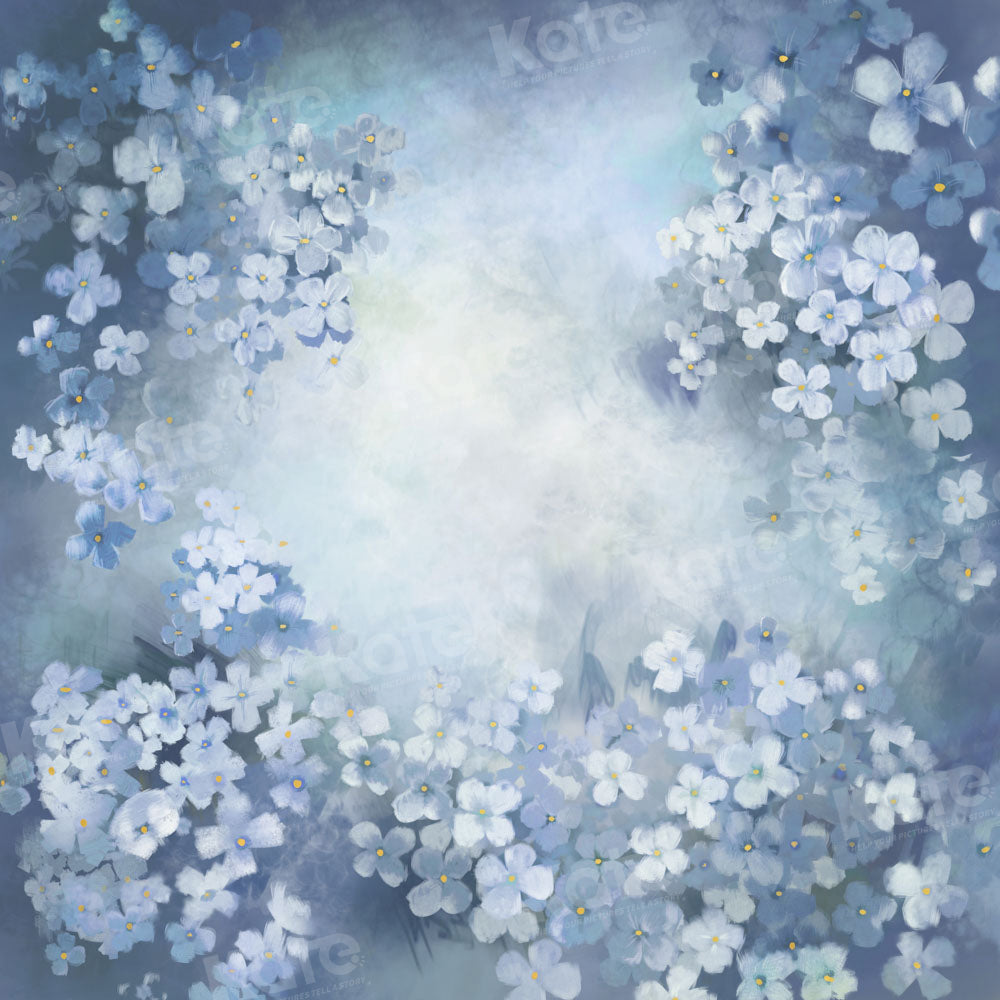 Kate Blue Floral Backdrop Portrait Designed by GQ - Kate Backdrop AU
