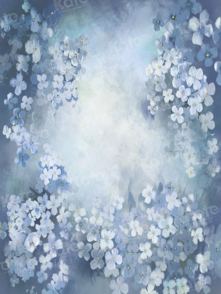 Kate Blue Floral Backdrop Portrait Designed by GQ - Kate Backdrop AU
