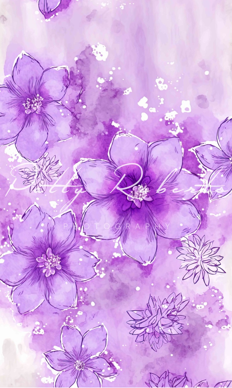 Kate Bloom of Innocence Backdrop Purple Flowers Texture Designed by Patty Robertss - Kate Backdrop AU