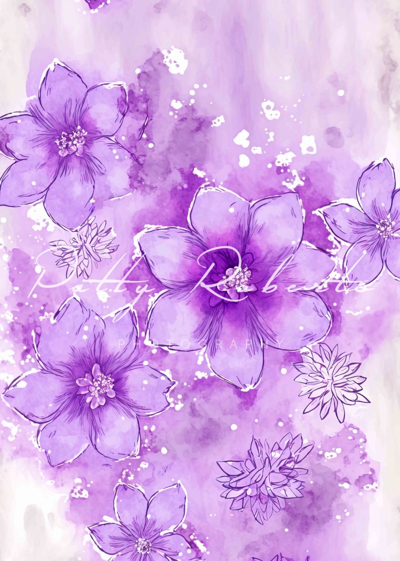 Kate Bloom of Innocence Backdrop Purple Flowers Texture Designed by Patty Robertss - Kate Backdrop AU
