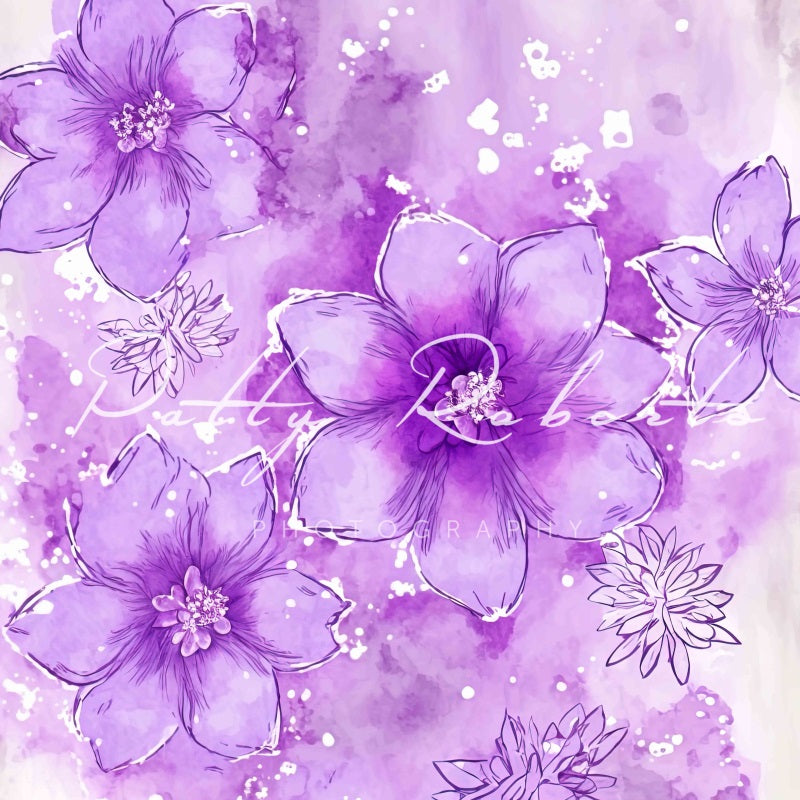 Kate Bloom of Innocence Backdrop Purple Flowers Texture Designed by Patty Robertss - Kate Backdrop AU