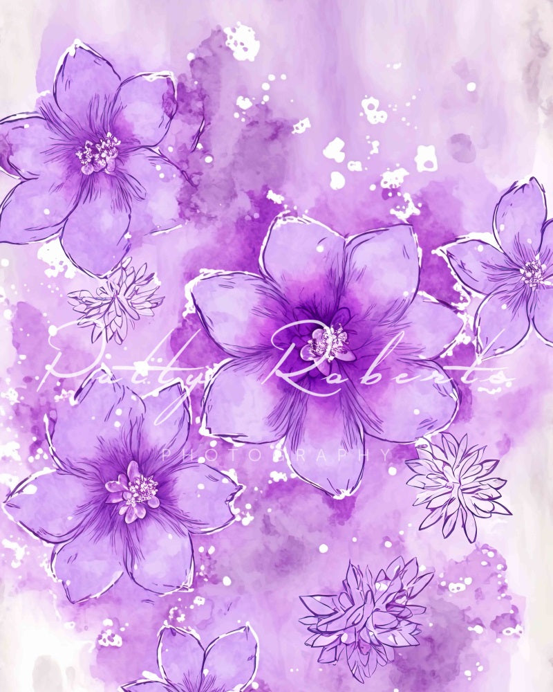 Kate Bloom of Innocence Backdrop Purple Flowers Texture Designed by Patty Robertss - Kate Backdrop AU