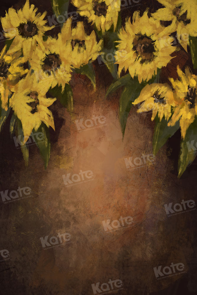 Kate Hand Painted Sunflower Fine Art Backdrop Designed by GQ